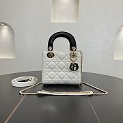 Fortok Dior Lady Dior White With Black Handle 17 x 15 x 7 cm - 1