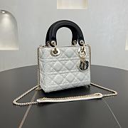 Fortok Dior Lady Dior White With Black Handle 17 x 15 x 7 cm - 5