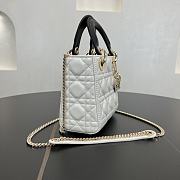 Fortok Dior Lady Dior White With Black Handle 17 x 15 x 7 cm - 3