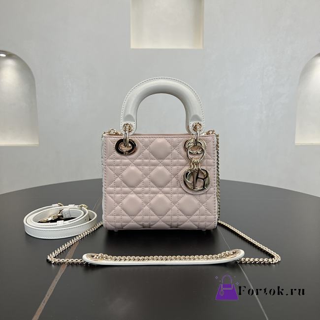 Fortok Dior Lady Dior Pink White 17 x 15 x 7 cm - 1