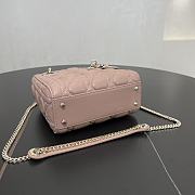 Fortok Dior Lady Dior Powder Pink Cannage Lambskin 17 x 15 x 7 cm  - 6