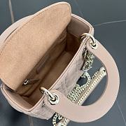 Fortok Dior Lady Dior Powder Pink Cannage Lambskin 17 x 15 x 7 cm  - 5