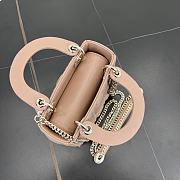 Fortok Dior Lady Dior Powder Pink Cannage Lambskin 17 x 15 x 7 cm  - 4