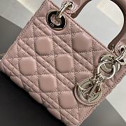 Fortok Dior Lady Dior Powder Pink Cannage Lambskin 17 x 15 x 7 cm  - 2