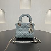 Fortok Dior Lady Dior Blue Cannage Lambskin 17 x 15 x 7 cm - 1