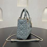 Fortok Dior Lady Dior Blue Cannage Lambskin 17 x 15 x 7 cm - 5