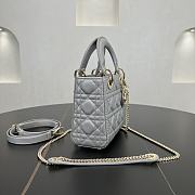 Fortok Dior Lady Dior Grey Cannage Leather 17 x 15 x 7 cm - 6