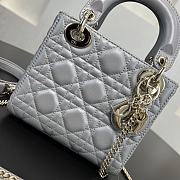 Fortok Dior Lady Dior Grey Cannage Leather 17 x 15 x 7 cm - 3