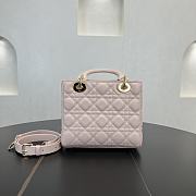 Fortok Dior Lady Dior Powder Pink Cannage Lambskin 20 x 18 x 8 cm - 3