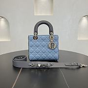 Fortok Dior Lady Dior ABC Bag Blue Black Cannage Lambskin 20 x 18 x 8 cm  - 1