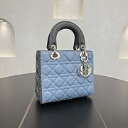 Fortok Dior Lady Dior ABC Bag Blue Black Cannage Lambskin 20 x 18 x 8 cm  - 3