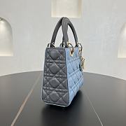Fortok Dior Lady Dior ABC Bag Blue Black Cannage Lambskin 20 x 18 x 8 cm  - 4