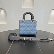 Fortok Dior Lady Dior ABC Bag Blue Black Cannage Lambskin 20 x 18 x 8 cm  - 5