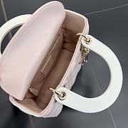 Fortok Dior Lady Dior ABC Bag Powder Pink White 20 x 18 x 8 cm - 6