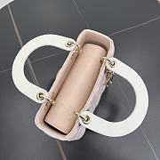 Fortok Dior Lady Dior ABC Bag Powder Pink White 20 x 18 x 8 cm - 3