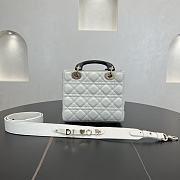 Fortok Dior Lady Dior ABC Bag White Cannage Lambskin 20 x 18 x 8 cm - 3