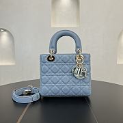Fortok Dior Lady Dior Blue Cannage Lambskin 20 x 18 x 8 cm - 1