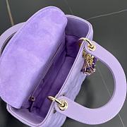 Fortok Dior Lady Dior Purple Cannage Lambskin 20 x 18 x 8 cm - 6