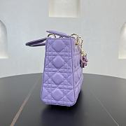 Fortok Dior Lady Dior Purple Cannage Lambskin 20 x 18 x 8 cm - 5