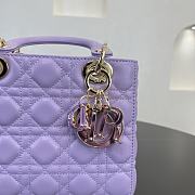 Fortok Dior Lady Dior Purple Cannage Lambskin 20 x 18 x 8 cm - 3