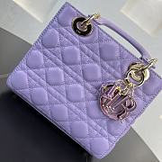 Fortok Dior Lady Dior Purple Cannage Lambskin 20 x 18 x 8 cm - 2