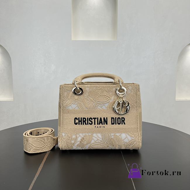 Fortok Christian Dior Pre-owned 2010s Medium Lady D-Lite Handbag - Tan 24 x 21 x 12 cm  - 1