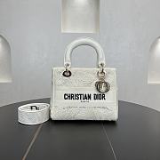 Fortok Christian Dior Pre-owned 2010s Medium Lady D-Lite Handbag - White 24 x 21 x 12 cm  - 1