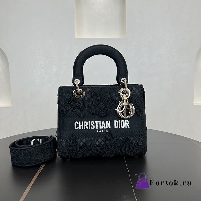 Fortok Christian Dior Pre-owned 2010s Medium Lady D-Lite Butterfly Handbag - Black 24 x 21 x 12 cm  - 1