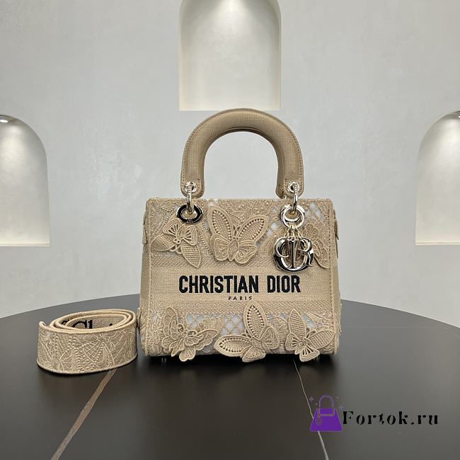 Fortok Christian Dior Pre-owned 2010s Medium Lady D-Lite Butterfly Handbag - Tan 24 x 21 x 12 cm  - 1
