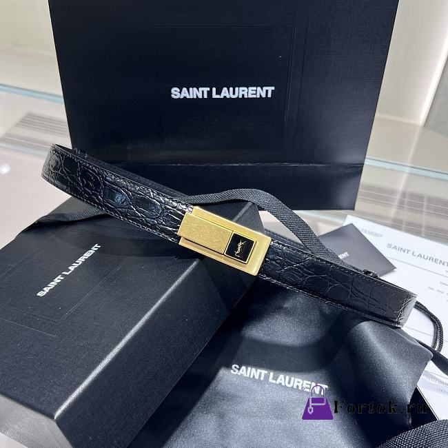 Fortok Saint Laurent YSL Belt With Gold Hardware - 1
