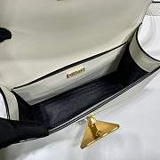 Fortok Prada saffiano Leather Flap shoulder Bag White 22x16x6cm - 5
