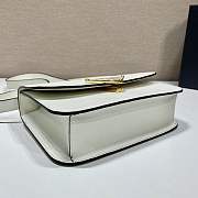 Fortok Prada saffiano Leather Flap shoulder Bag White 22x16x6cm - 4