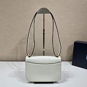 Fortok Prada saffiano Leather Flap shoulder Bag White 22x16x6cm - 2