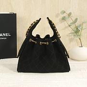 Fortok Chanel 25 Black Suede Bag 30 x 26 x 14cm - 4