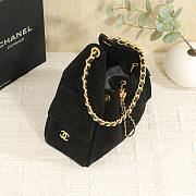 Fortok Chanel 25 Black Suede Bag 30 x 26 x 14cm - 2