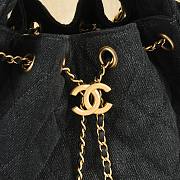 Fortok Chanel 25 Black Denim Bag 30 x 26 x 14cm - 3