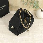 Fortok Chanel 25 Black Denim Bag 30 x 26 x 14cm - 2