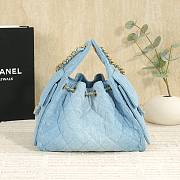 Fortok Chanel 25 Blue Denim Bag 30 x 26 x 14cm - 6