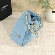 Fortok Chanel 25 Blue Denim Bag 30 x 26 x 14cm - 3