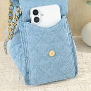 Fortok Chanel 25 Blue Denim Bag 30 x 26 x 14cm - 2