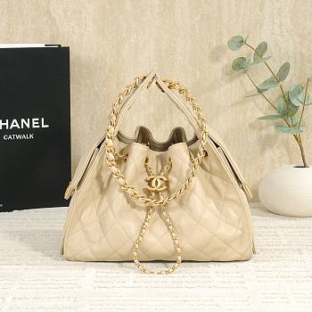Fortok Chanel 25 Beige Leather Bag 30 x 26 x 14cm