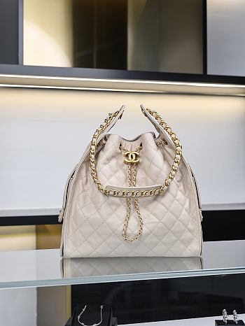 Fortok Chanel 25 Beige Caviar Leather Bag 40*30*15cm