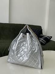 Fortok Chanel 25 Silver Caviar Leather Bag 30 x 26 x 14cm - 6