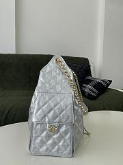 Fortok Chanel 25 Silver Caviar Leather Bag 30 x 26 x 14cm - 5