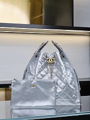 Fortok Chanel 25 Silver Caviar Leather Bag 40*30*15cm - 2