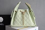 Fortok Chanel 25 Baby Green Caviar Leather Bag 30 x 26 x 14cm - 1