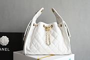 Fortok Chanel 25 White Caviar Leather Bag 30 x 26 x 14cm - 1