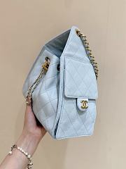 Fortok Chanel 25 Baby Blue Caviar Leather Bag 30 x 26 x 14cm - 4