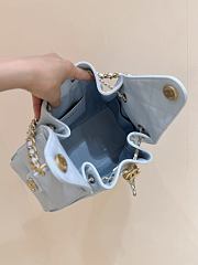 Fortok Chanel 25 Baby Blue Caviar Leather Bag 30 x 26 x 14cm - 3
