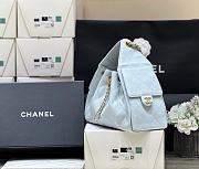 Fortok Chanel 25 Baby Blue Caviar Leather Bag 30 x 26 x 14cm - 2